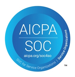 AICPA seal. Blue circle with the name AICPA inside.