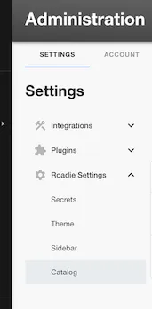 Catalog settings section