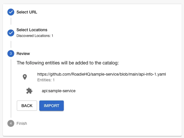 a chance to review the URL which is going to be added and the name of the API which will be created