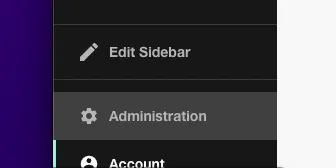A link that says "Administration"