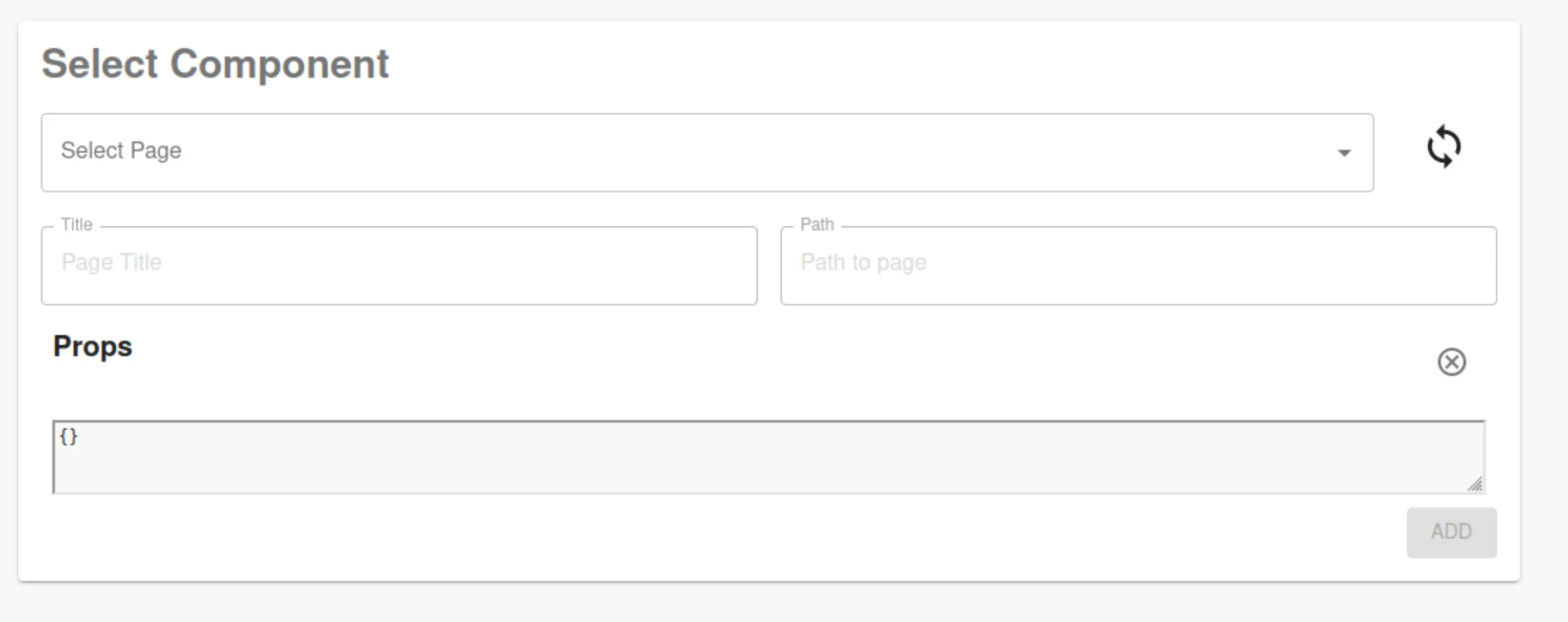 A form displaying options to configure a new Sandbox Page