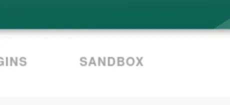 A link that says "Sandbox"