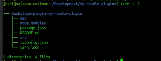 Image of a terminal displaying directory structure