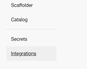 A link that says "Integrations"