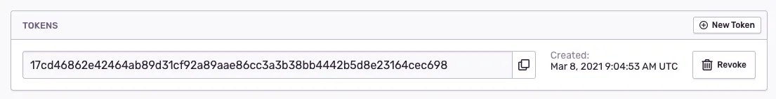 an api token in the Sentry UI