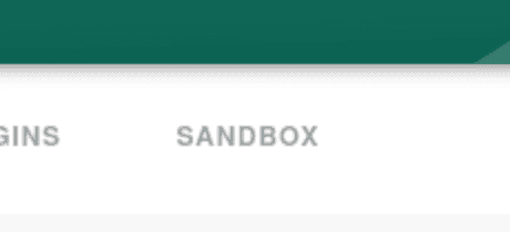 A link that says "Sandbox"
