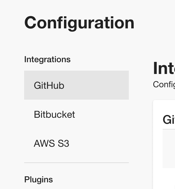 A link that says "Integrations"